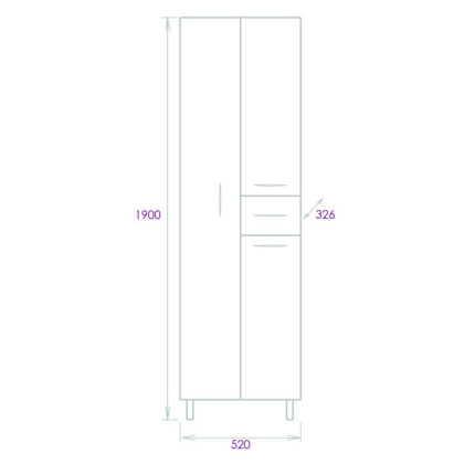 Пенал Onika Модерн 52 напольный, белый, с бельевой корзиной, левый
