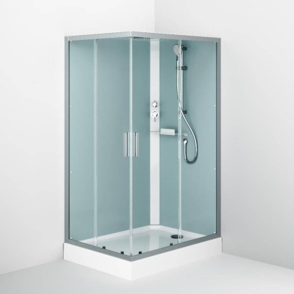 W90C-404-12080MT Gem кабина душевая 120x80, прямоугольная, профиль матовый Хром, стекло прозрачное