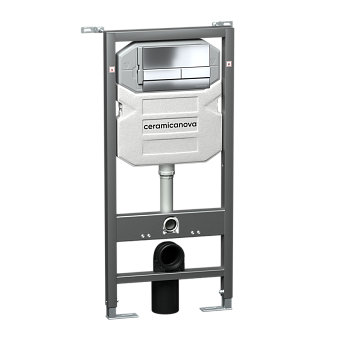 Система инсталляции для унитазов CERAMICANOVA Envision с кнопкой смыва Flat цвет хром, креплениями, арт. CN1002CH Система инсталляции для унитазов CERAMICANOVA Envision с кнопкой смыва Flat цвет хром, креплениями, арт. CN1002CH