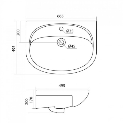 Раковина Santek Стелла 65