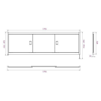 Экран под ванну Onika Монако 180 белый Экран под ванну Onika Монако 180 белый