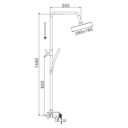 Душевая система латунь белый/хром R2536F