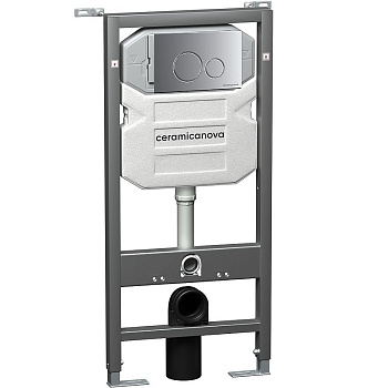 Система инсталляции для унитазов CERAMICANOVA Envision с кнопкой смыва Round цвет хром матовый и креплениями, арт. CN1001M Система инсталляции для унитазов CERAMICANOVA Envision с кнопкой смыва Round цвет хром матовый и креплениями, арт. CN1001M