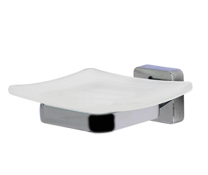 Мыльница Dill, 11х4,2х11,7 см, хром и белый, K-3929