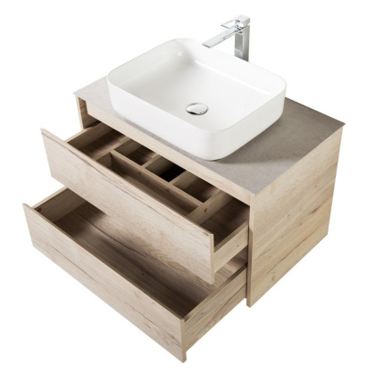Тумба с раковиной подвесная BelBagno KRAFT 90 Cemento Grigio, раковина белая Тумба с раковиной подвесная BelBagno KRAFT 90 Cemento Grigio, раковина белая
