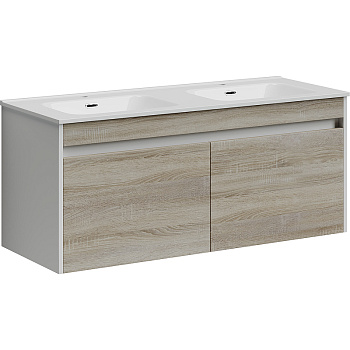 Тумба подвесная SANCOS Smart 1190х450х500, 4 ящика оснащенными доводчиками, дуб бардолино/белый  , арт. SM120-2E Тумба подвесная SANCOS Smart 1190х450х500, 4 ящика оснащенными доводчиками, дуб бардолино/белый  , арт. SM120-2E