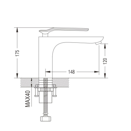 Смеситель для раковины латунь R1901F Смеситель для раковины латунь R1901F