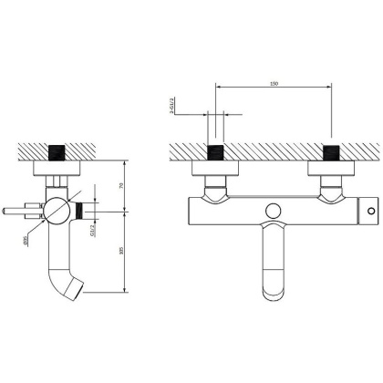 Смеситель для ванны OMNIRES Y Y1230BL (черный) Смеситель для ванны OMNIRES Y Y1230BL (черный)