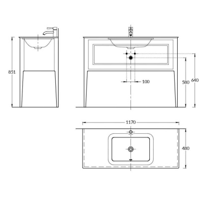 Тумба PLAZA Classic Neo напольная с ящиком 120, орех PL.CN.120.1\NUT.M