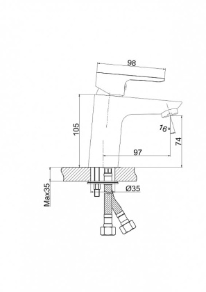 Смеситель CERSANIA для раковины со сливным гарнитуром Смеситель CERSANIA для раковины со сливным гарнитуром