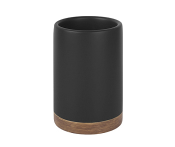 Стакан для зубных щеток Vils, 7,4х10,9х7,4 см, черный, K-6128