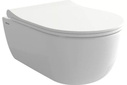 Унитаз подвесной безободковый Bocchi Parma (V-Tondo) 1417-001-0129 с крышкой-сиденьем микролифт A0336-001, белый глянец