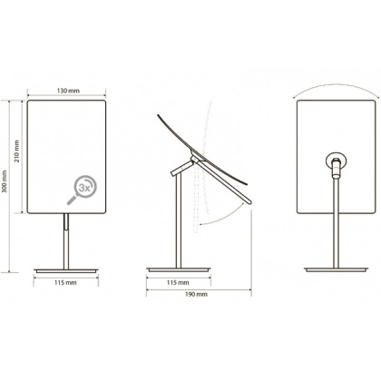 Косметическое зеркало без подсветки 190x300 Косметическое зеркало без подсветки 190x300