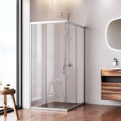 W87G-403-12090-MТ Sunny Душевое ограждание прямоугольное, раздвижные двери 120x90 серебро,стекло прозрачное