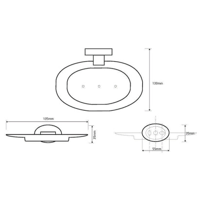 Мыльница Bemeta Oval 118408041 Хром, овальная