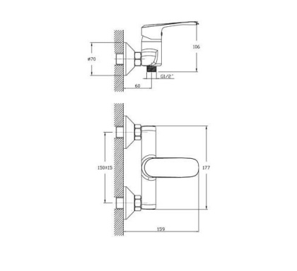 Смеситель для душа Agger Glorious A1220000 Смеситель для душа Agger Glorious A1220000