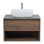 Тумба c раковиной подвесная с одним ящиком и одной открытой полкой BelBagno KRAFT 100 Rovere Nebrasca Nature, раковина белая Тумба c раковиной подвесная с одним ящиком и одной открытой полкой BelBagno KRAFT 100 Rovere Nebrasca Nature, раковина белая