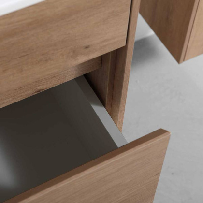 База под раковину Chiara 800 подвесная, 1 выкатной ящик soft-close, N.Oak