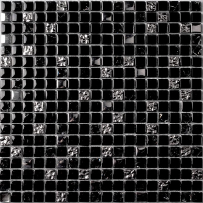 Мозаика стеклянная с камнем Dallas (чип 8*15*15) 300*300(11шт-0.99м2), м2