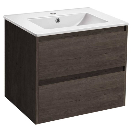 База под раковину Gio 600 подвесная, 2 выкатных ящика soft-close, R.Oak