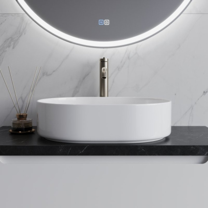 Раковина керамическая накладная, овальная BB1483, 500x370x135