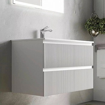 Тумба подвесная SANCOS Snob R 995х445х500, c двумя ящиками оснащенными доводчиками, Bianco, арт.SNR100W Тумба подвесная SANCOS Snob R 995х445х500, c двумя ящиками оснащенными доводчиками, Bianco, арт.SNR100W
