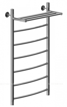 Полотенцесушитель водяной Aquanet Romeo с полкой 1000x500, с полкой, хром