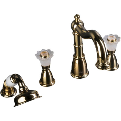 Смеситель врезной на 4отв. Camelia золото_Комплект