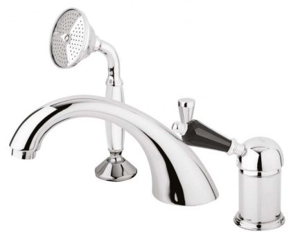 VINTAGE-BVDM-03/24-Sw Смеситель на борт ванной однорычажный с выдвижным душем и переключателем, золото VINTAGE-BVDM-03/24-Sw Смеситель на борт ванной однорычажный с выдвижным душем и переключателем, золото