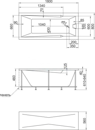 Акриловая ванна Creto Regia 180х80 см 12-18080 Акриловая ванна Creto Regia 180х80 см 12-18080