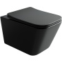 Комплект подвесной безободковый унитаз Ceramica Nova Metric CN3007MB черный матовый с сиденьем микролифт + инсталляция Geberit Delta 458.163.21.1 с панелью смыва, хром глянцевый
