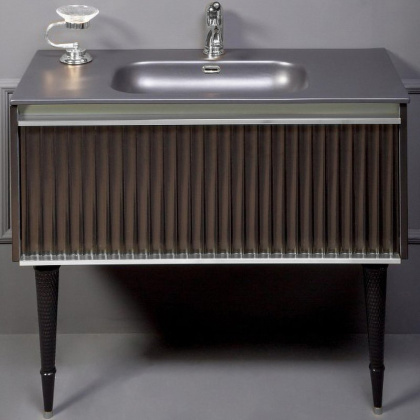 Тумба Canale 100 черная + Хром_Комплект 843-100-BCR Boheme