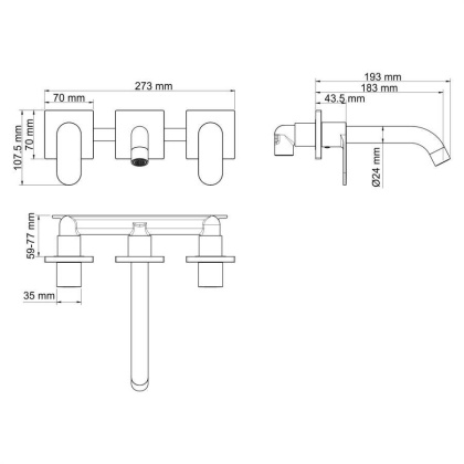 Elbe 7445 Встраиваемый смеситель для раковины Wasserkraft