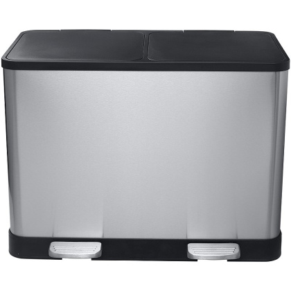 Контейнер для сортировки мусора Bemeta Home 104315272 Нержавеющая сталь Черный матовый, 2× 20 l