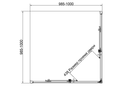 Душевой уголок Слим 8мм (Slim 8mm) VSS-4SL900CL, 900*900, Хром, стекло прозрачное