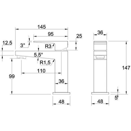 Смеситель для умывальника OMNIRES FRESH FR7110MCR (хром) Смеситель для умывальника OMNIRES FRESH FR7110MCR (хром)