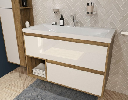 Комплект мебели Monaco Wood 1000х480 подвесной 2 ящика (ШхГхВ) 998х476х607