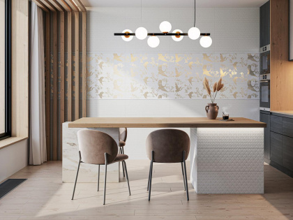 Бордюр SPB008R Гарса Белый (25см*2,5см*19мм) (24шт/0,15м2) Для стен, шт