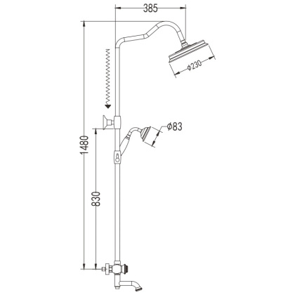 Душевая система латунь бронза R3036Q