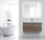 Тумба с раковиной подвесная BelBagno KRAFT 100 Cemento Grigio, раковина белая Тумба с раковиной подвесная BelBagno KRAFT 100 Cemento Grigio, раковина белая