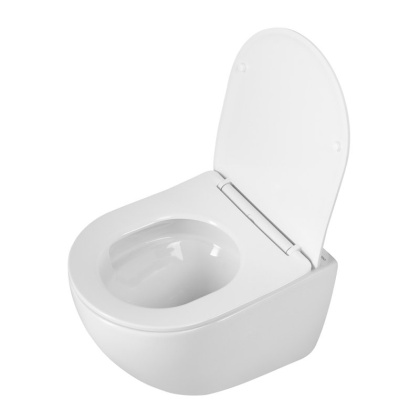 AMANDA-TOR Унитаз подвесной безободковый  со смывом "Торнадо", с сиденьем дюропласт soft close, BB051CH-TOR-FC/SC