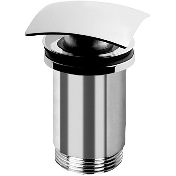 CZR-B-SCQ-01 Донный клапан с квадратной крышкой с системой "Клик-клак" с переливом, исполнение хром