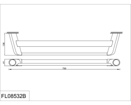 Полотенцедержатель двойной RUSH Flores, 4х75х13 см, хром, FL08532B