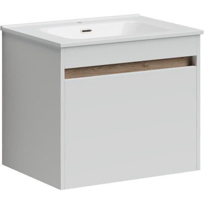 Тумба подвесная SANCOS Smart 590х450х500, c двумя ящиками оснащенными доводчиками, белый глянец , арт. SM60W