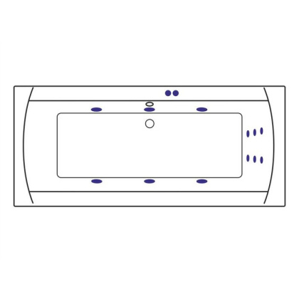 Ванна EXCELLENT Aquaria Lux 180x80 "LINE" (хром)