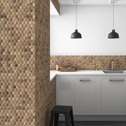 Стеклянная мозаика, WOODS 4700D, Hexagon Стеклянная мозаика, WOODS 4700D, Hexagon