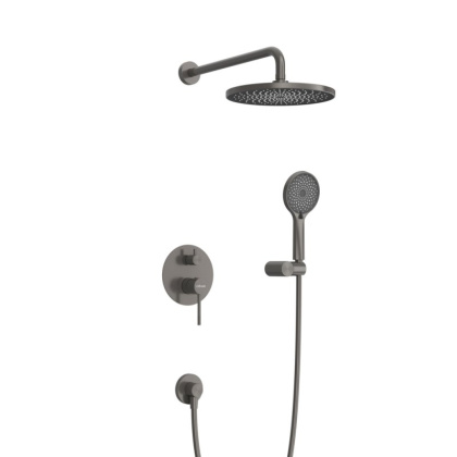RELAX-DSET-IN Душевой комплект встраиваемый (смеситель встраиваемый, верхний душ, ручной душ со шлангом, штуцер с держателем), сатин