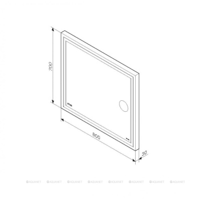 M91AMOX0803WG Универсальное зеркало с контурной Led-подсветкой, часами и косметическим зеркалом, 80