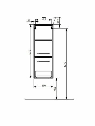 Пенал подвесной Elin правосторонний (ШхГхВ) 350х366х960