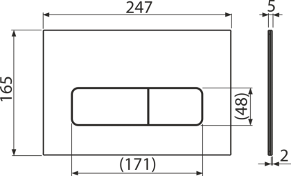 Кнопка управления для скрытых систем инсталляции, нержавеющая сталь-белый глянец